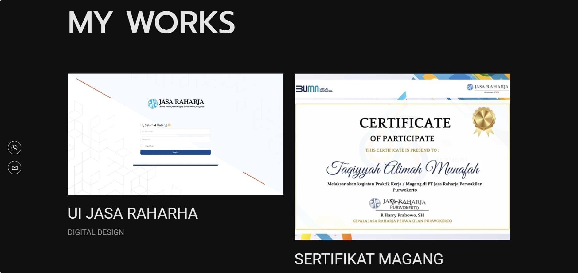 Taqqiyah Alimah Munafah - Personal Portofolio Website